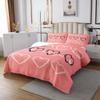Erosebridal I Love You Quilt Queen Pink Heart Print Bedspread Happy Valentine's Day Coverlet for Woman Wife Husband Geometric Love Arrow Bedroom Decor Bedspread Quilt Set view 3