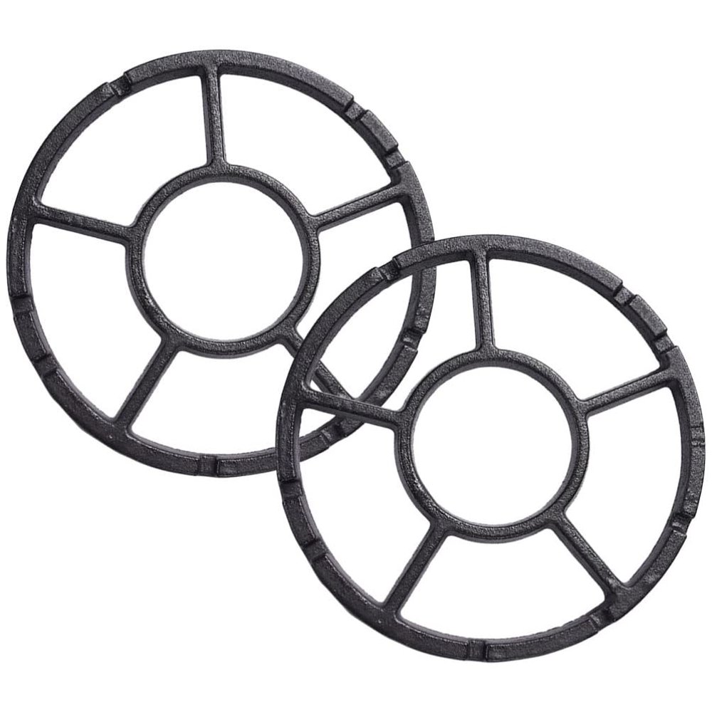 CALLARON 2pcs Cast Iron Gas Stove Rack - Wok Stand for Gas Hob and Convenient Pot Bracket Fit for Wok and Pots