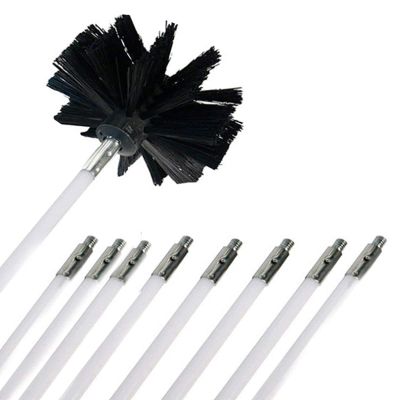 chimney sweep kit Cleaning Brush Kit,Nylon Brush Chimney Brush Duct Vent Cleaning Set Bendable Connectable Flexible Rods And Replaceable Brush Head, Drainage Pipeline Flue Cleaning Tool, Easy To Use (