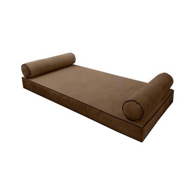 SLIPCOVER ONLY V5 Velvet Indoor Daybed Mattress Pillow Contrast Trim Twin AD308