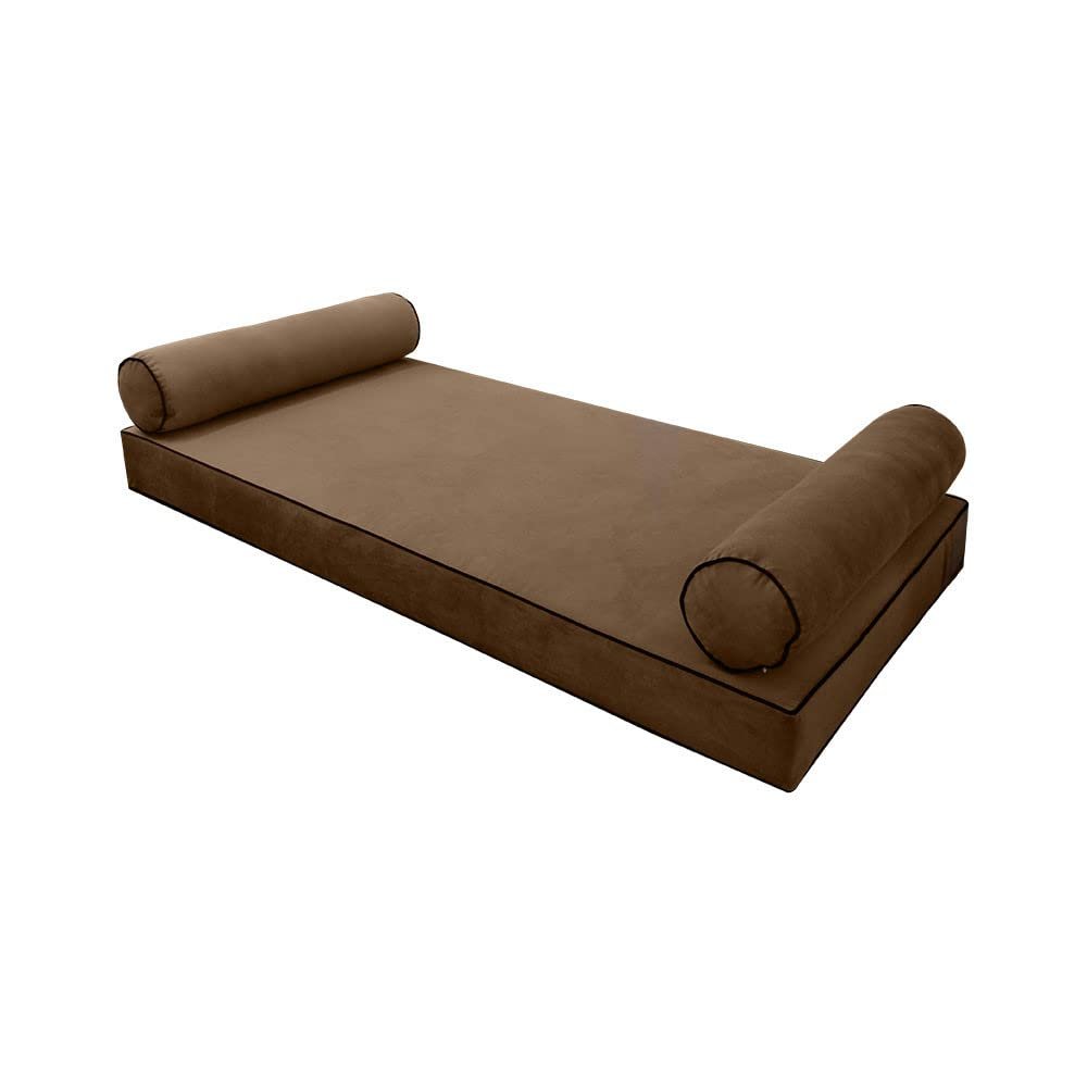 SLIPCOVER ONLY V5 Velvet Indoor Daybed Mattress Pillow Contrast Trim Twin AD308