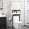 AZODY Over The Toilet Storage Cabinet with Gold Trim, Modern Bathroom Organizer Over Toilet with Adjustable Shelves and Toilet Paper Holder for Bathroom (White) view 1