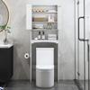 AZODY Over The Toilet Storage Cabinet with Gold Trim, Modern Bathroom Organizer Over Toilet with Adjustable Shelves and Toilet Paper Holder for Bathroom (White) view 4