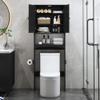 AZODY Over The Toilet Storage Cabinet with Gold Trim, Modern Bathroom Organizer Over Toilet with Adjustable Shelves and Toilet Paper Holder for Bathroom (Black) view 4