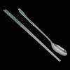 BALWOO [Made in Korea] Goryeo Celadon Design Korean Table Sticky Rice Spoon and Chopsticks 430 Stainless Steel Glossy Surface Mukbang Cutlery (Blue, 5 Sets) view 2