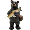 1 Pcs Western Rustic Fishing Black Bear Holding Largemouth Bass Fish Figurine Bears view 2