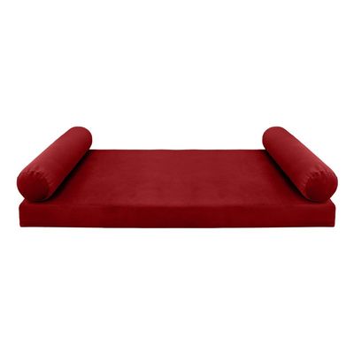 Prolinemax Style V5 Twin-XL Size Velvet Knife Edge Indoor Daybed Bolster Pillow Cushion Mattress Fitted Sheet |Cover ONLY| AD369