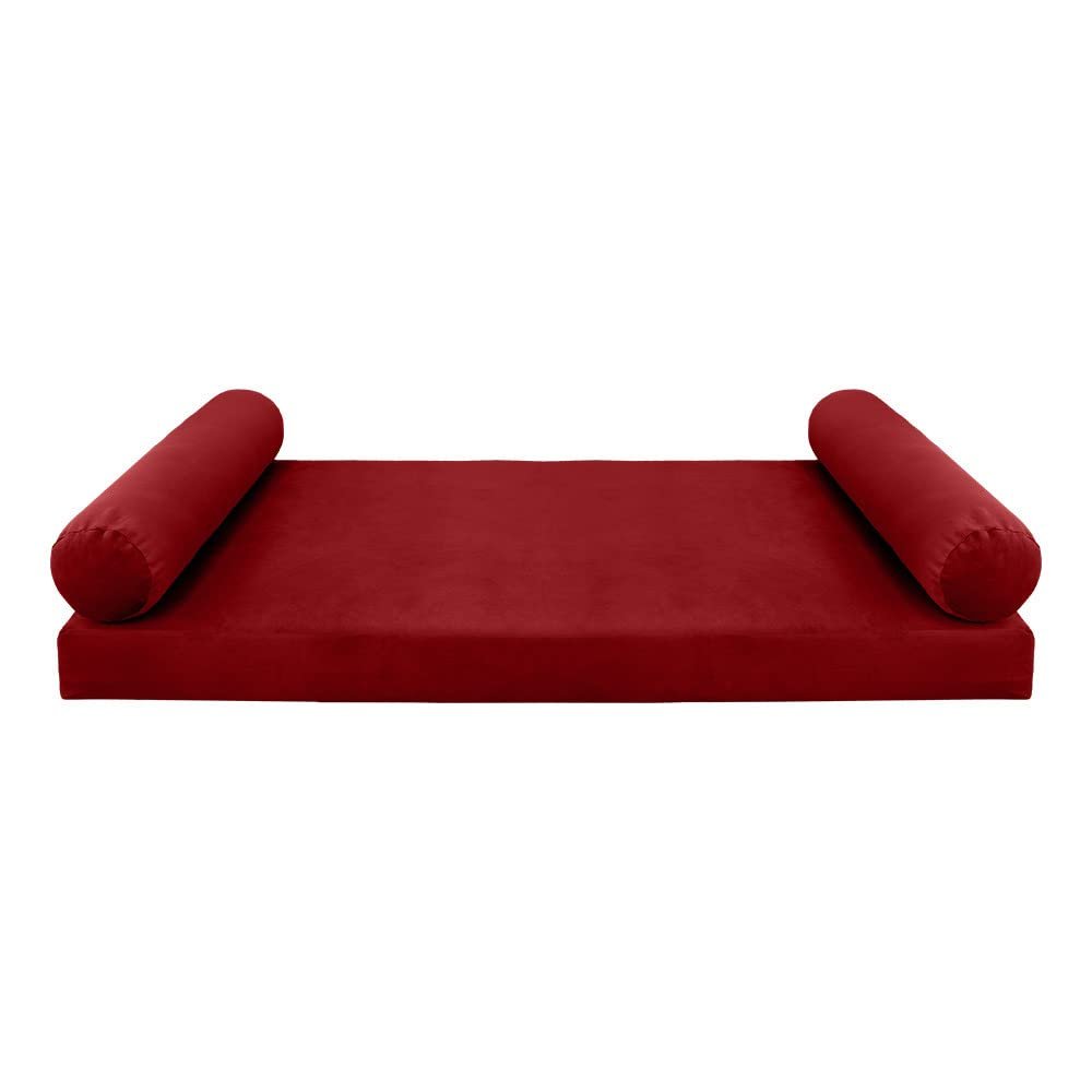 Prolinemax Style V5 Twin-XL Size Velvet Knife Edge Indoor Daybed Bolster Pillow Cushion Mattress Fitted Sheet |Cover ONLY| AD369