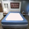 Velosso StretchWrap Striped Box Spring Cover - 100% Egyptian Cotton Wrap Around 4 Sides for Hotel & Home, Fits Box Springs up to 10 - Queen, Medium Blue view 1