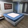 Velosso StretchWrap Striped Box Spring Cover - 100% Egyptian Cotton Wrap Around 4 Sides for Hotel & Home, Fits Box Springs up to 10 - Queen, Medium Blue view 2