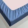 Velosso StretchWrap Striped Box Spring Cover - 100% Egyptian Cotton Wrap Around 4 Sides for Hotel & Home, Fits Box Springs up to 10 - Queen, Medium Blue view 4