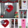 EKIDAZ Exquisite Rose Wreath for Front Door Decorations, Heart Shaped Wreath, Handmade Artificial Decorative Wreath for Valentine's Day, Anniversary, Wedding, Valentines Day view 1