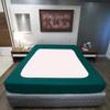 Velosso StretchWrap Striped Box Spring Cover - 100% Egyptian Cotton Wrap Around 4 Sides for Hotel & Home, Fits Box Springs up to 8 - King, Teal view 1