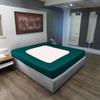 Velosso StretchWrap Striped Box Spring Cover - 100% Egyptian Cotton Wrap Around 4 Sides for Hotel & Home, Fits Box Springs up to 8 - King, Teal view 2