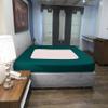 Velosso StretchWrap Striped Box Spring Cover - 100% Egyptian Cotton Wrap Around 4 Sides for Hotel & Home, Fits Box Springs up to 8 - King, Teal view 3