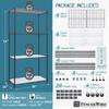 Fencer Wire NSF Commercial Heavy Duty Wire Shelving w/Wheels, Leveling Feet & Liners, Kitchen Storage Shelf, Garage Shelving Storage, Utility Wire Rack Storage Shelves, w/Liner, 36 x 18 x 76 4-Tier view 3