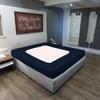 Velosso StretchWrap Striped Box Spring Cover - 100% Egyptian Cotton Wrap Around 4 Sides for Hotel & Home, Fits Box Springs up to 15 - TwinXL, Navy view 2