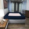 Velosso StretchWrap Striped Box Spring Cover - 100% Egyptian Cotton Wrap Around 4 Sides for Hotel & Home, Fits Box Springs up to 15 - TwinXL, Navy view 3
