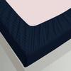Velosso StretchWrap Striped Box Spring Cover - 100% Egyptian Cotton Wrap Around 4 Sides for Hotel & Home, Fits Box Springs up to 15 - TwinXL, Navy view 4