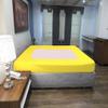StretchWrap Striped Box Spring Cover - 100% Egyptian Cotton Wrap Around 4 Sides for Hotel & Home, Fits Box Springs up to 15 - Full, Yellow view 3