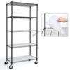 Fencer Wire NSF Commercial Heavy Duty Wire Shelving w/Wheels, Leveling Feet & Liners, Kitchen Storage Shelf, Garage Shelving Storage, Utility Wire Rack Storage Shelves, w/Liner, 36 x 18 x 76 5-Tier view 1