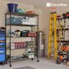 Fencer Wire NSF Commercial Heavy Duty Wire Shelving w/Wheels, Leveling Feet & Liners, Kitchen Storage Shelf, Garage Shelving Storage, Utility Wire Rack Storage Shelves, w/Liner, 36 x 18 x 76 5-Tier view 2
