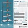 Fencer Wire NSF Commercial Heavy Duty Wire Shelving w/Wheels, Leveling Feet & Liners, Kitchen Storage Shelf, Garage Shelving Storage, Utility Wire Rack Storage Shelves, w/Liner, 36 x 18 x 76 5-Tier view 3