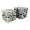 BenJara BM285922 8 x 7 in. Wood Frame Trellis Storage Box Black & White - Set of 2 view 1