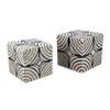 BenJara BM285922 8 x 7 in. Wood Frame Trellis Storage Box Black & White - Set of 2 view 2
