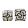 BenJara BM285922 8 x 7 in. Wood Frame Trellis Storage Box Black & White - Set of 2 view 3