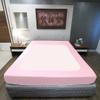 Velosso StretchWrap Striped Box Spring Cover - 100% Egyptian Cotton Wrap Around 4 Sides for Hotel & Home, Fits Box Springs up to 15 - Queen, Light Pink view 1