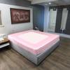 Velosso StretchWrap Striped Box Spring Cover - 100% Egyptian Cotton Wrap Around 4 Sides for Hotel & Home, Fits Box Springs up to 15 - Queen, Light Pink view 2