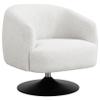 Coaster Home Furnishings - Dave - Boucle Fabric Upholstered Barrel Back Swivel Accent Chair with Pedestal Base, Tapered Off Armrests and 360-Degree Swivel - Living Room - Beige - 905739 view 1