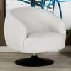 Coaster Home Furnishings - Dave - Boucle Fabric Upholstered Barrel Back Swivel Accent Chair with Pedestal Base, Tapered Off Armrests and 360-Degree Swivel - Living Room - Beige - 905739 view 2