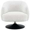 Coaster Home Furnishings - Dave - Boucle Fabric Upholstered Barrel Back Swivel Accent Chair with Pedestal Base, Tapered Off Armrests and 360-Degree Swivel - Living Room - Beige - 905739 view 4