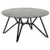 Coaster Home Furnishings - Hadi - Wood and Metal - Round Coffee Table with Cement Finish Top and Gunmetal Hairpin-Style Legs - Living Room - 36-Inch - Cement and Gunmetal - 736178 view 1