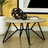 Coaster Home Furnishings - Hadi - Wood and Metal - Round Coffee Table with Cement Finish Top and Gunmetal Hairpin-Style Legs - Living Room - 36-Inch - Cement and Gunmetal - 736178 view 2