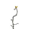 Benjara 71 Inch Modern Aluminum Coat Stand, Branch Accent, Perched Bird, Silver and Gold view 2