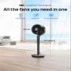 Dreo Smart Fan for Bedroom, 120+105 Omni-directional Oscillating Standing Fans with Remote, 100ft Quiet Floor Fan for Room, Wi-Fi/Voice/Alexa, 6 Modes, 8 Speeds, 37-43'' Height, 12H Timer, DC Motor view 2