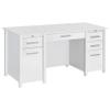 Coaster Home Furnishings - Dylan - Engineered Wood - 60-Inch Lift-Top Office Desk Includes 4 Drawers with Full-Extension Glide and 2 Pull-Out Trays - Home Office - White High Gloss - 801573 view 1