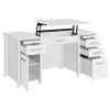 Coaster Home Furnishings - Dylan - Engineered Wood - 60-Inch Lift-Top Office Desk Includes 4 Drawers with Full-Extension Glide and 2 Pull-Out Trays - Home Office - White High Gloss - 801573 view 4
