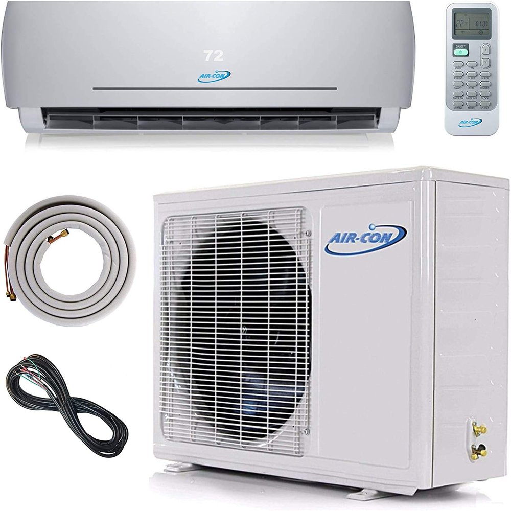 Air-Con Blue Series 3 Ductless Mini Split Air Conditioner Inverter Heat Pump Complete Unit with 15 ft Kit (18,000 BTU)