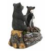 1 Pcs Rustic Forest Father Son Black Bears Making Smores Bonfire Night Light Figurine view 2