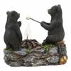 1 Pcs Rustic Forest Father Son Black Bears Making Smores Bonfire Night Light Figurine view 3