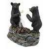 1 Pcs Rustic Forest Father Son Black Bears Making Smores Bonfire Night Light Figurine view 4
