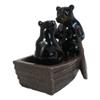 1 Pcs Western Rustic Black Bears Father and Son Family Rowing Canoe Boat Figurine view 3