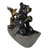 1 Pcs Western Rustic Black Bear And Elk Moose Rowing Boat Canoe Decorative Figurine view 3