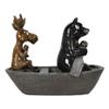 1 Pcs Western Rustic Black Bear And Elk Moose Rowing Boat Canoe Decorative Figurine view 4