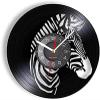 12 Inch Round Wall Clock Zebra Retro Vinyl Wall Clock for Living Room Decor African Wildlife Animal Pinto Horse Laser Cut Artwork Wall Watch Gift view 1