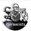 12 Inch Round Wall Clock Pharmacists Wall Clock Made of Real Vinyl Record Medicine Snake Test Tube Wall Watch Pharmacy Hanging Decor Gift view 1